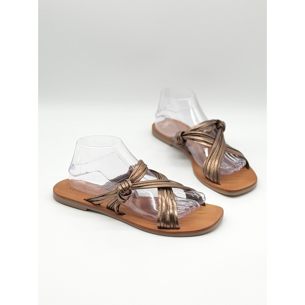 MATISSE ANTHROPOLOGIE Mystic Sandal Women 10 Bronze Leather Strappy Knotted Flat